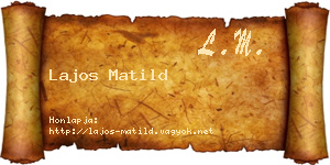 Lajos Matild névjegykártya
